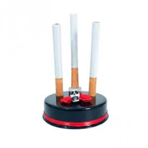 Ofertador Suporte Cigarro Rosa Caveira Resina - Exu Pomba Gira Ofertador de pito- Proteção e Axé