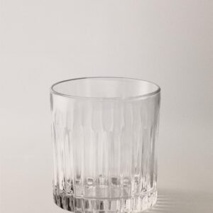 Copo de Whisky em Cristal Trabalhado com Relevo Vertical