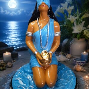 Estátua Iemanjá 21cm Resina Premium - Manto Azul/ IMAGEM YEMANJÁ (IMAGEM IEMANJÁ)
