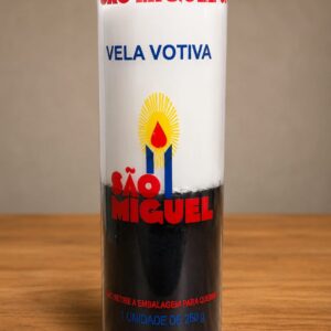 Vela votiva - 260g - 7 Dias bicolor (Branca e Preta)