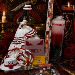 Kit Malandra Umbanda Proteção - Maria Navalha (Guia + Imagem + Elementos)